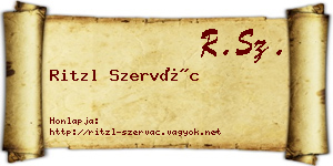 Ritzl Szervác névjegykártya